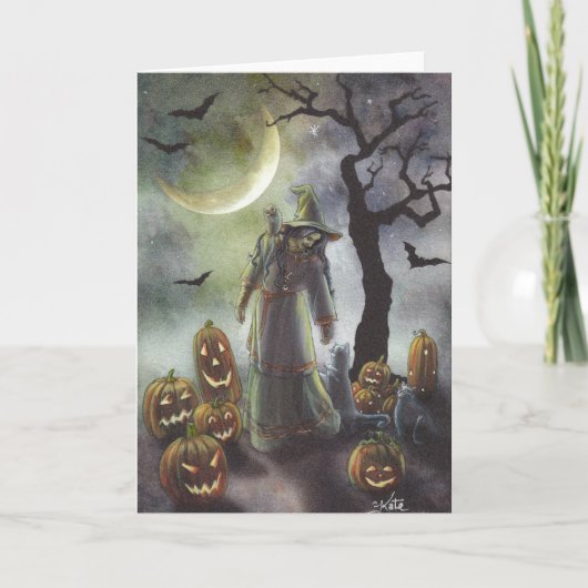 Carte Une marche brumeuse à Halloween. (Devant)