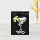 Carte Une Mariée Dans Un Petit Bit Bride Tail Martini Ba (Fleur jaune)