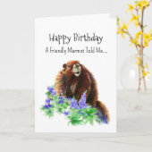 Carte Une Marmot Groundhog Personnalité Anniversaire Ani (Fleur jaune)