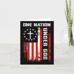 Carte Une Nation Sous Dieu Croix Du Drapeau Américain 4e