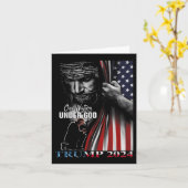 Carte Une nation sous Dieu Trump 2024 Dieu drapeau améri (Fleur jaune)