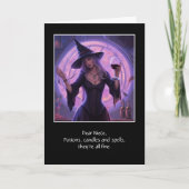 Carte Une Nièce Adulte Joyeuse Halloween Drôle Vin Sorci (Devant)