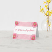 Carte Une note à dire bonjour (Fleur jaune)