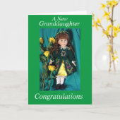 Carte Une nouvelle petite-fille (Fleur jaune)