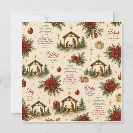 Carte Une Nuit de Miracles | La Nativité de Noël (Devant)