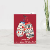 Carte Une paire de tonneaux de Noël douillette (Devant)