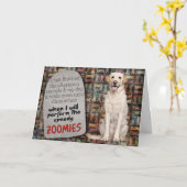 Carte Une pensée hilarante de votre anniversaire du Labr (Fleur jaune)