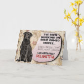 Carte Une pensée hilarante de votre anniversaire du Labr (Fleur jaune)