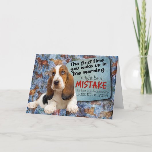 Carte Une pensée hilarante de votre Basset Hound Anniver (Devant)