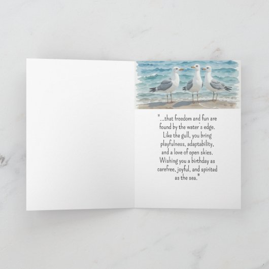 Carte Une personnalité de mouette Anniversaire Fun Bird (Intérieur)