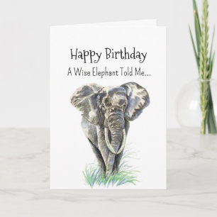 Carte Une personnalité éléphante Anniversaire Fun Animal