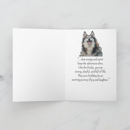 Carte Une personnalité Husky Anniversaire Animaux amusan (Intérieur)