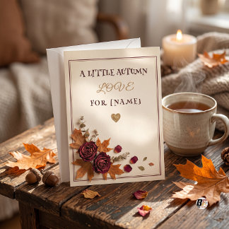 Carte Une petite crème florale d'amour automnal