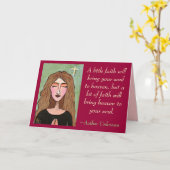 Carte Une peu de foi apportera votre âme au ciel… - (Fleur jaune)