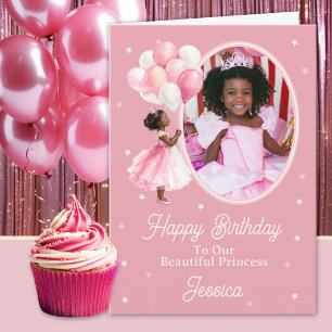 Carte Une photo d'une princesse noire avec des ballons d