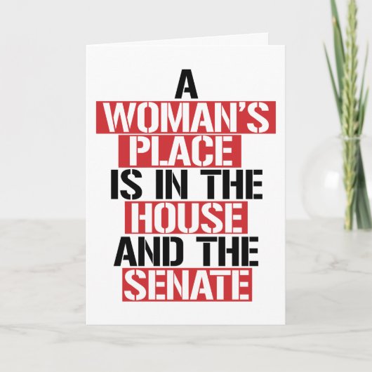 CARTE UNE PLACE POUR LES FEMMES EST À LA MAISON (Devant)