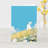 Carte Une prairie de lapin blanc (Fleur jaune)