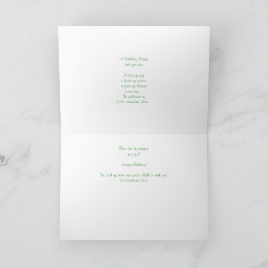 Carte Une prière d'anniversaire (Intérieur)