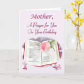 Carte Une prière pour une mère à son anniversaire (Fleur jaune)