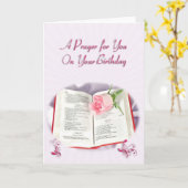 Carte Une prière pour votre anniversaire (Fleur jaune)