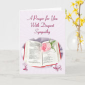 Carte Une prière venue avec une profonde sympathie (Fleur jaune)