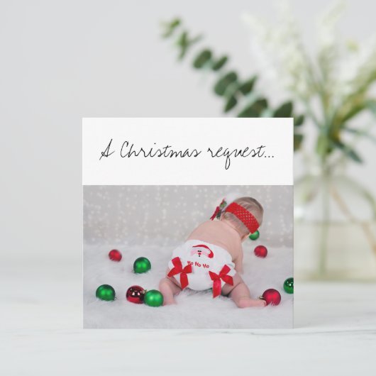 Carte Une proposition de parrainage de Noël Bébé avec co (Debout devant)