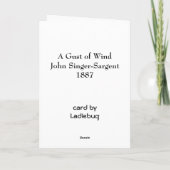 Carte Une rafale de vent par John Singer Sargent (Dos)