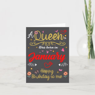 Carte Une Reine D'anniversaire De Janvier Est Née En Jan