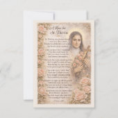 Carte Une rose pour Sainte Thérèse Note de dévotion (Devant)