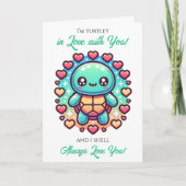 Carte Une Saint-Valentin sur le thème de la tortue douce (Devant)
