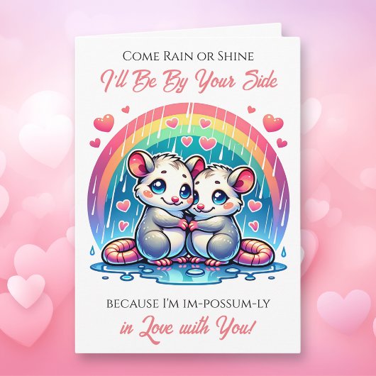 Carte Une Saint-Valentin sur le thème du possum doux