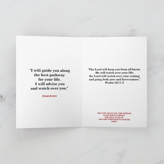 CARTE UNE SCRIPTURE POUR VOTRE 1ER ANNIVERSAIRE (Intérieur)