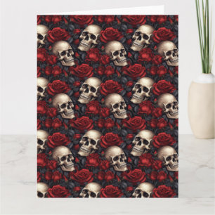 Carte Une série de crânes et de roses Design 10
