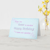 Carte Une soeur à une autre (anniversaire) (Fleur jaune)