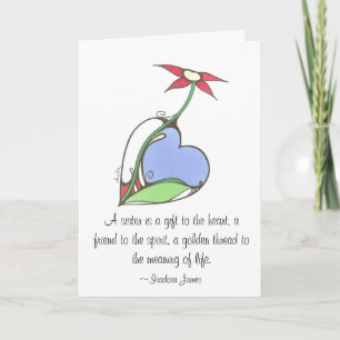 Carte Une soeur est un cadeau au coeur…