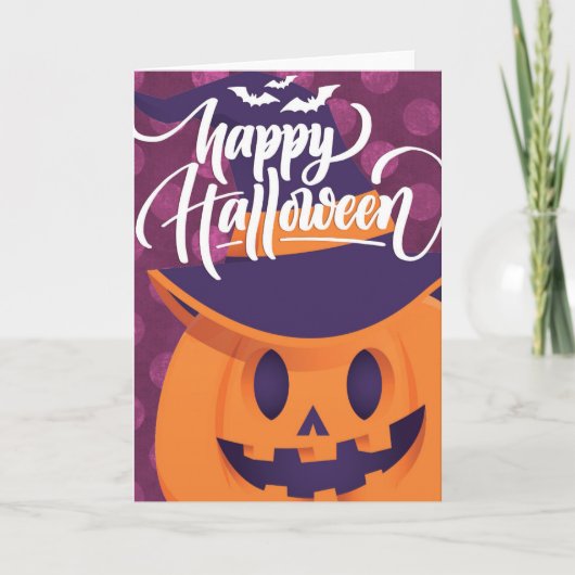 Carte Une sorcière citrouille joyeuse Halloween (Devant)