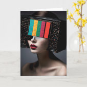 Carte Une Tête de TV couleur femme Toutes les occasions (Fleur jaune)