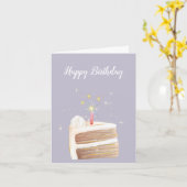 Carte Une tranche de gâteau Anniversaire (Fleur jaune)