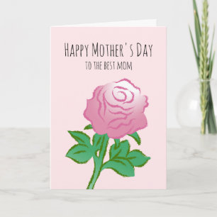 Carte Une très belle rose rose
