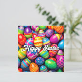 Carte Une Variété D'Oeufs De Pâques Colorés (Debout devant)