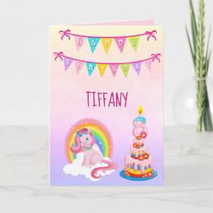Carte Unicorn Anniversaire Voeux pour votre 8 ans