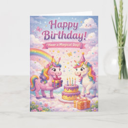 Carte Unicorn Birthday Card for Girls