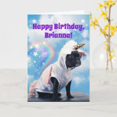 Carte Unicorn Chien Farting Rainbows Pour Anniversaire A (Fleur jaune)