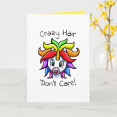 Carte Unicorn Crazy Hair ne s'en fiche pas drôle (Fleur jaune)