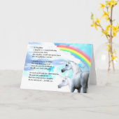 Carte Unicorn Design - Poème fille (Fleur jaune)