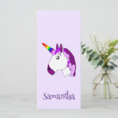 Carte Unicorn Design Signet personnalisé (Debout devant)