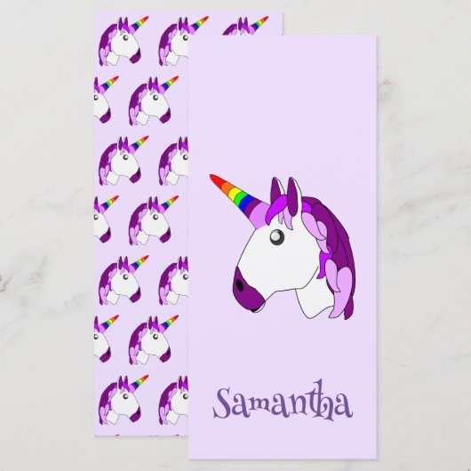 Carte Unicorn Design Signet personnalisé (Devant / Derrière)