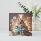 CARTE UNICORN ET CHÂTEAU D'ANNIVERSAIRE DE FANTASTIQUE (Debout devant)