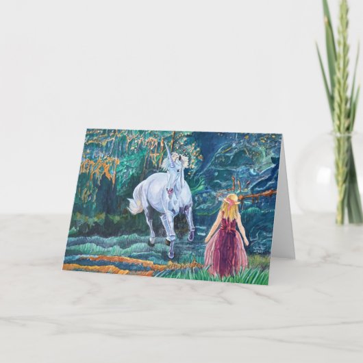 Carte Unicorn et Girl Art (Devant)