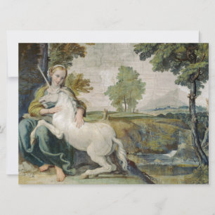 Carte Unicorn et une jeune femme (par Domenichino)